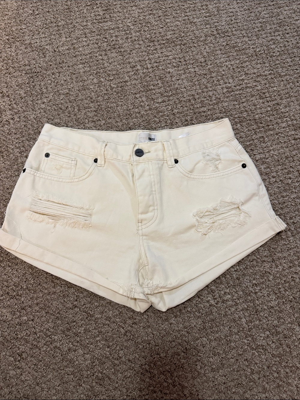 Amuse Society Beach Bling cream low waist shorts